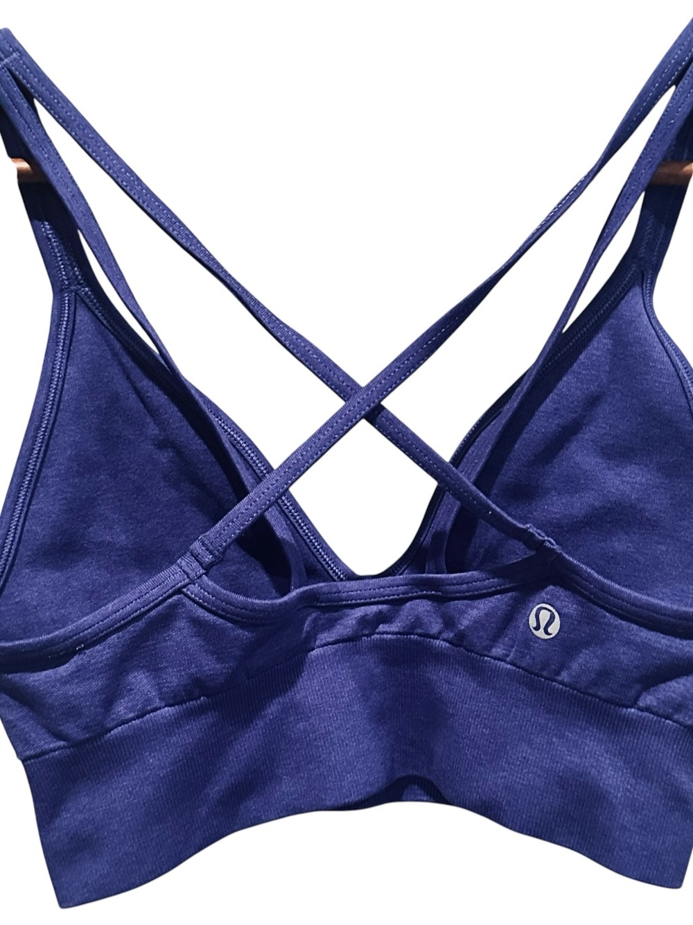 Lululemon Seamlessly Plunge Bra Heathered Pigment Blue Size 4 - Picture 4 of 6